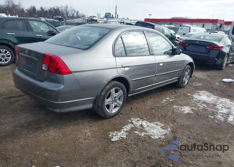 2004 Honda Civic Lx из США, поврежденный, VIN 2HGES16504H558524